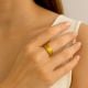 Modern 18K Gold Plated Hammered Adjustable Wide Ring